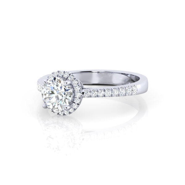 2 Carat Solitaire Halo Ring In White Gold With Round Lab Grown Diamonds - Image 3