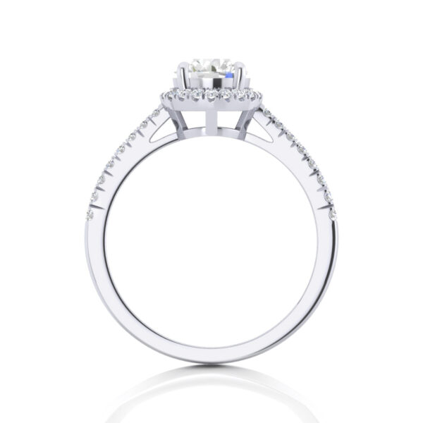 2 Carat Solitaire Halo Ring In White Gold With Round Lab Grown Diamonds - Image 2