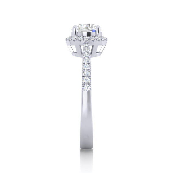 2 Carat Solitaire Halo Ring In White Gold With Round Lab Grown Diamonds - Image 4