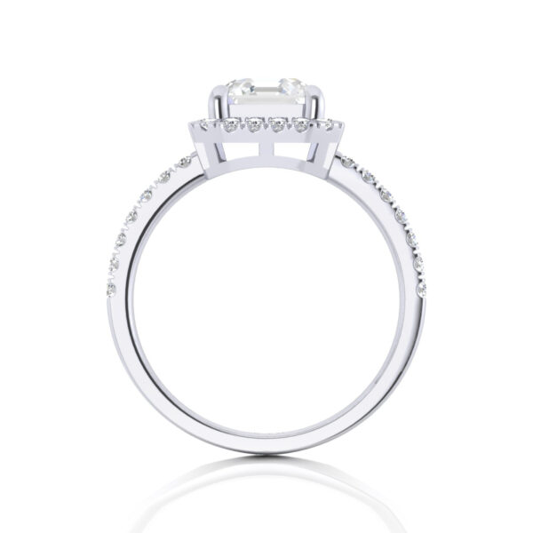 2ct Asscher Halo Pavé Setting Engagement Rings - Image 2