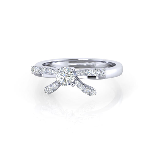 Pandora Style Bow Ribbon Engagement Ring - Image 3