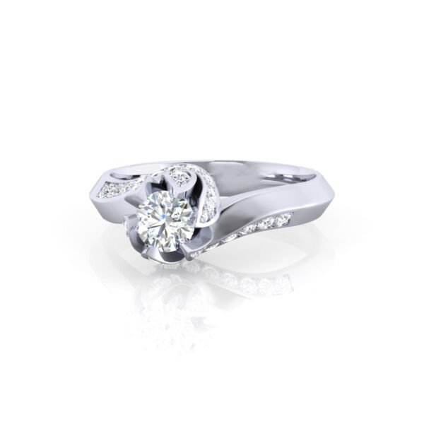 Fortune Round Cut Lab Grown Diamond Engagement Ring - Image 3