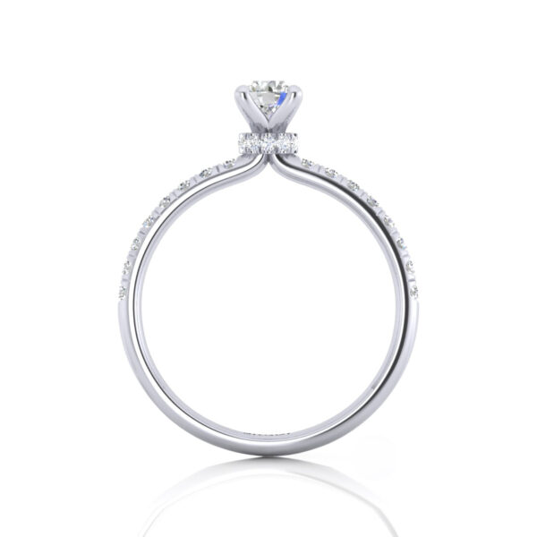 1 ct Round Cut Gabriel Hidden Halo Platinum Engagement Ring - Image 2