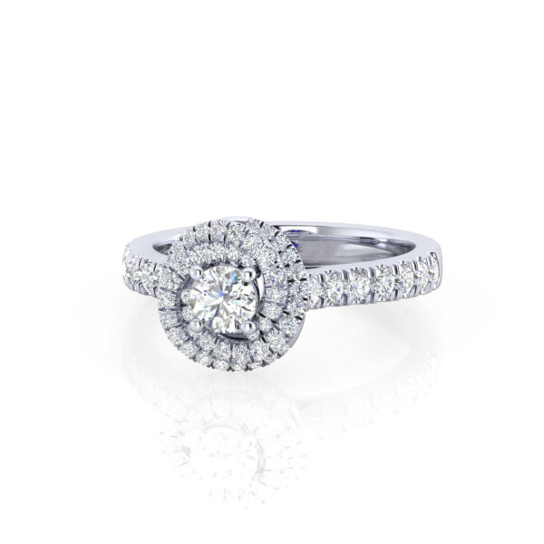 Sylvie Petite Double Halo Lab Grown Diamond Engagement Ring - Image 2