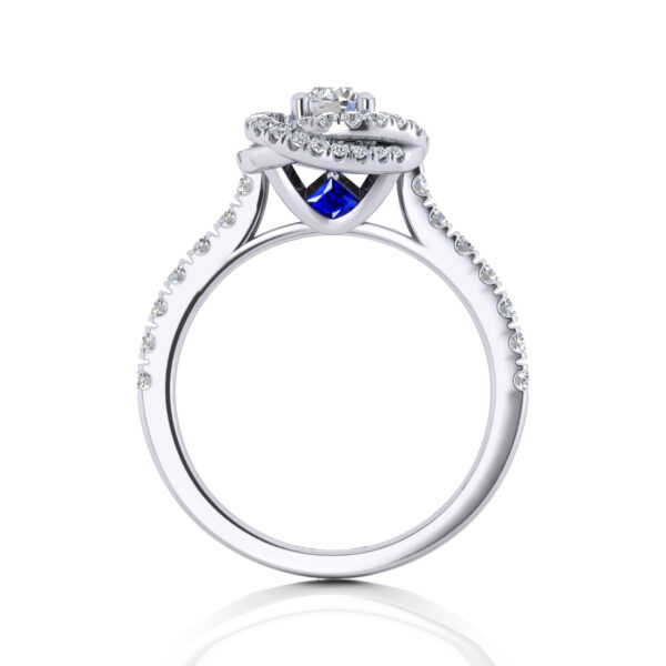 Sylvie Petite Double Halo Lab Grown Diamond Engagement Ring - Image 3