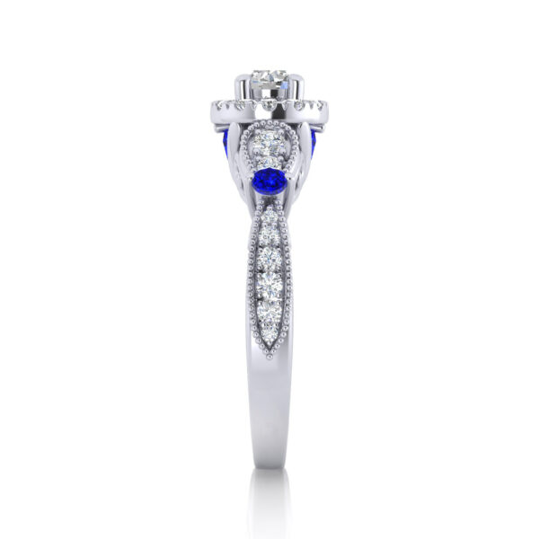 Charismatic 1 Carat Round Cut Moissanite Engagement Ring - Image 4