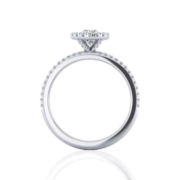 Eternity Halo Solitaire 14k White Gold Ring Lab-grown Diamonds 2 Ct, Round Cut - Image 2