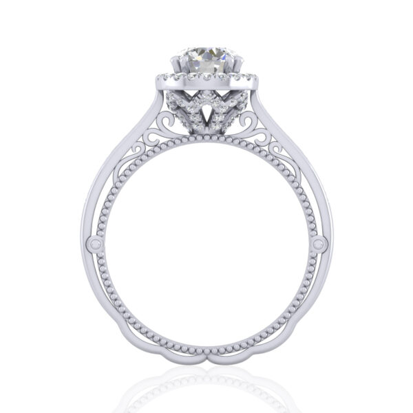 14K Martin Flyer FlyerFit round Shape Halo Engagement Ring - Image 2