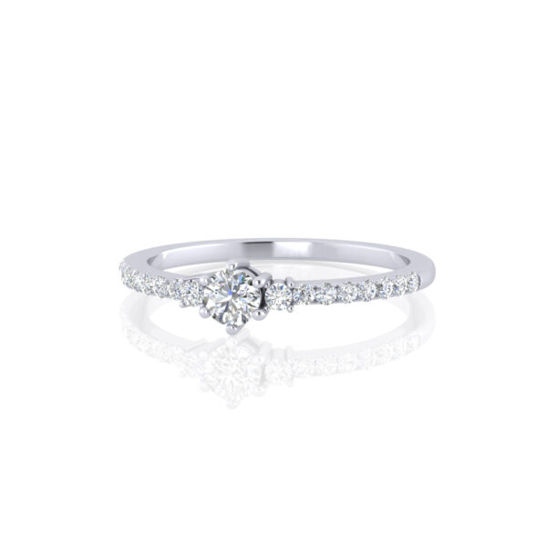 Multi Solitaire Ring Classic White Gold 14 k White Diamond 2 Ct White Diamond - Image 3