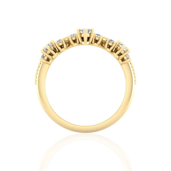 14k Gold Elegant Diamond Cluster Engagement Ring - Image 2