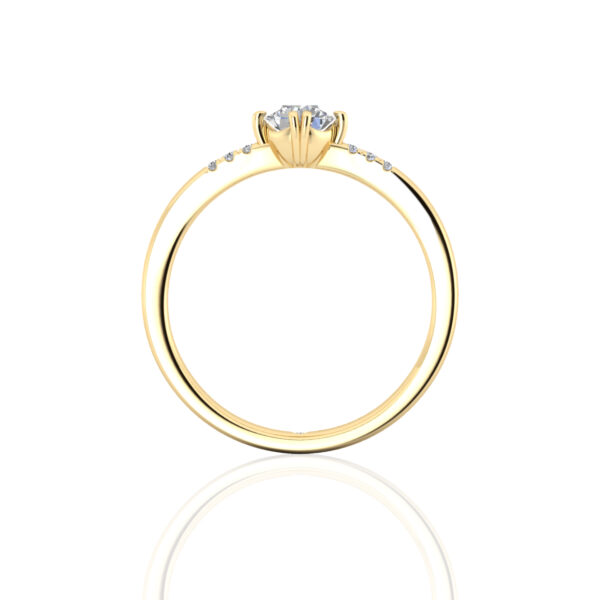 Seraphic Breath Yellow Gold Round Brilliant With Claw Set Shoulders Ring - Image 2