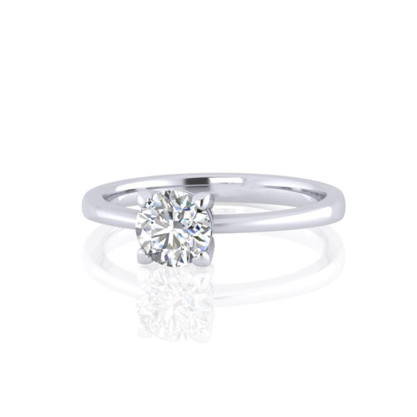 14k Solitaire White Gold Engagement Ring - Image 3