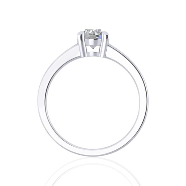 14k Solitaire White Gold Engagement Ring - Image 2