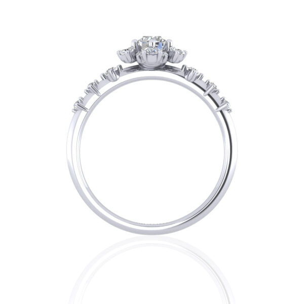 Floral Cluster Promise Ring With Lab Grown Diamond D E Color - Image 2