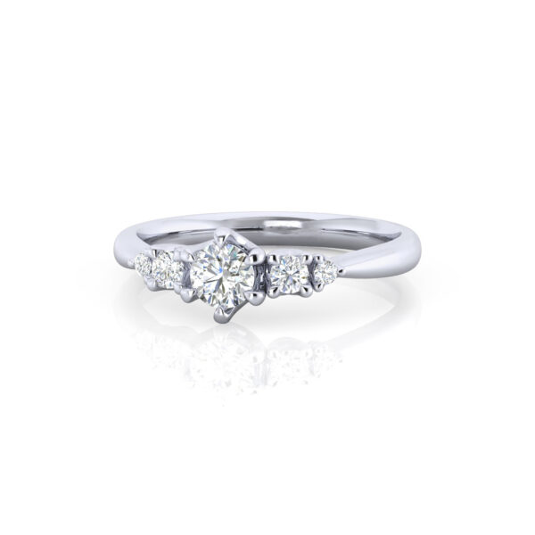 4 Side Stone 14k Classic Style Engagement Rings - Image 3