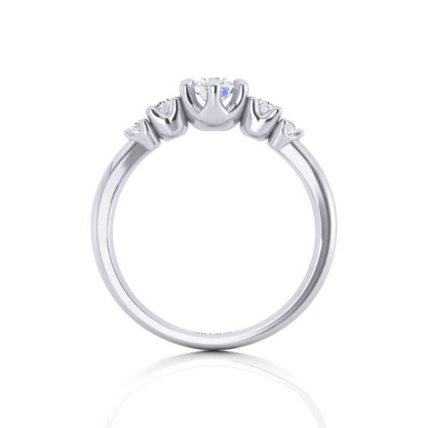 4 Side Stone 14k Classic Style Engagement Rings - Image 2