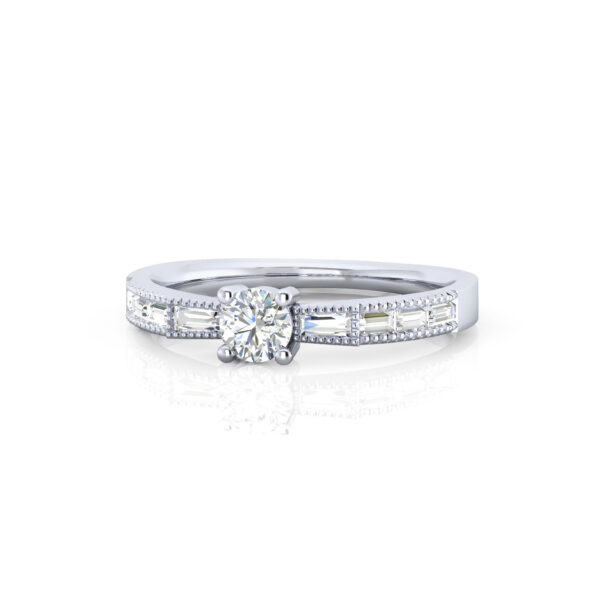 Bezel Baguette GIA IGI GRC GRA Engagement Diamond Ring - Image 3