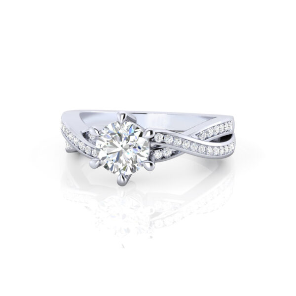 Infinity Love 3.0ct Round Cut Diamond Engagement Ring - Image 3