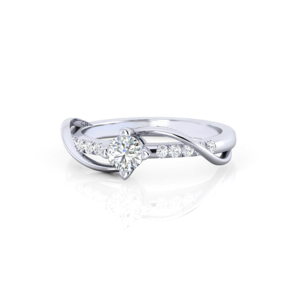 Hand In Hand Twist Lab Grown Diamond Engagement Ring - Image 3