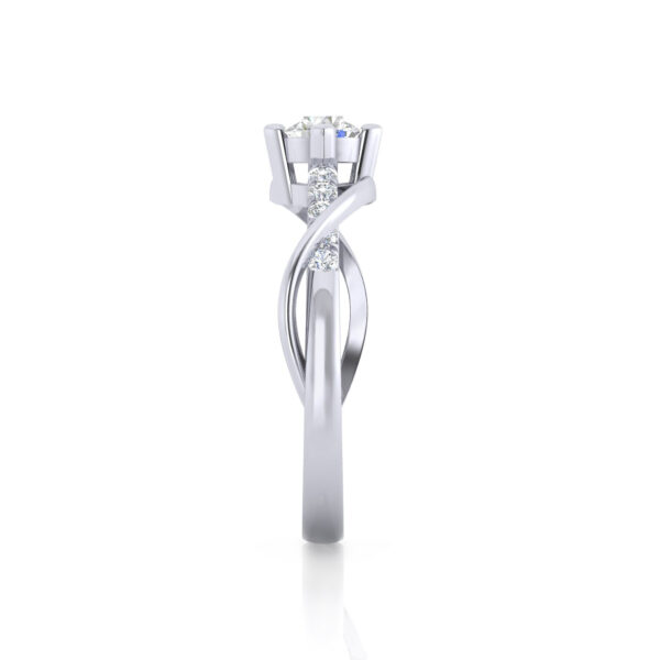 Hand In Hand Twist Lab Grown Diamond Engagement Ring - Image 4