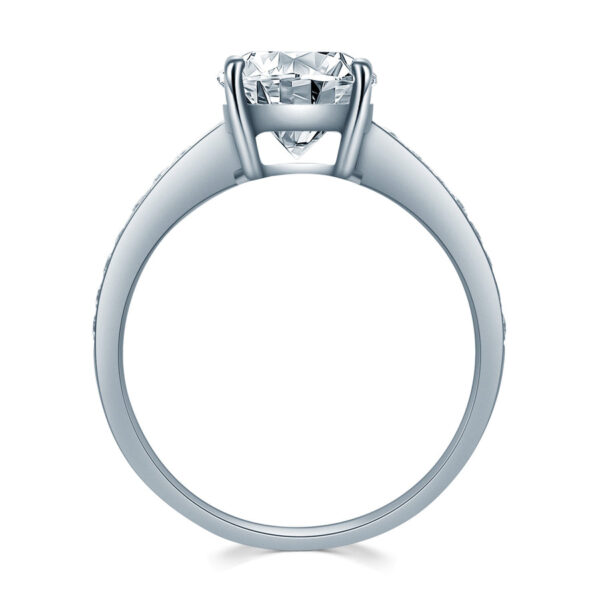 1 Carat Cushion Cut Solitaire Pave Natural Engagement Ring in White Gold - Image 3