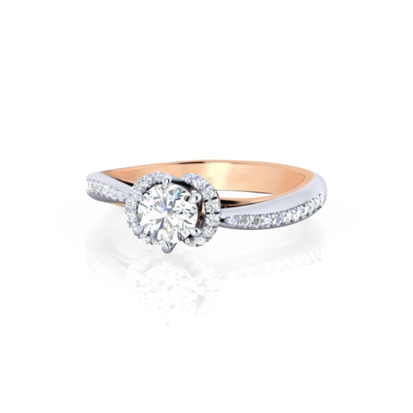 Bouton De Fleur 14k Round Cut Engagement Ring - Image 3