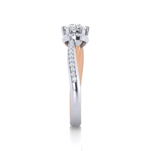 Bouton De Fleur 14k Round Cut Engagement Ring - Image 4