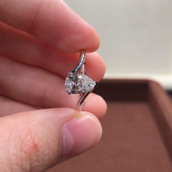 Pear Shaped Diamond 14k Lab Grown Diamond Engagement Ring - Image 2