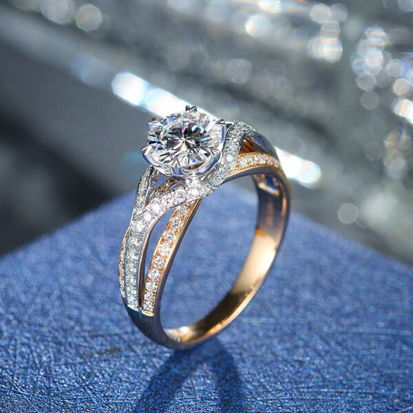 Twisted Round Diamond Engagement Ring - Image 4