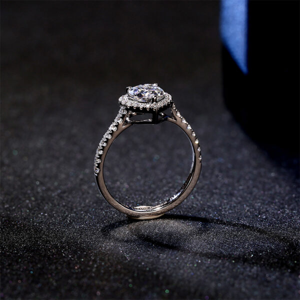 Heart-shaped Ring Moissanite Ring Designated14k White Gold Proposal Engagement Wedding Ring - Image 2