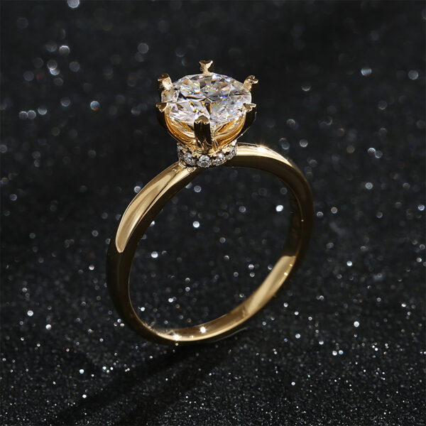 14k Hidden Halo Design Moissanite High Quality Rings - Image 4