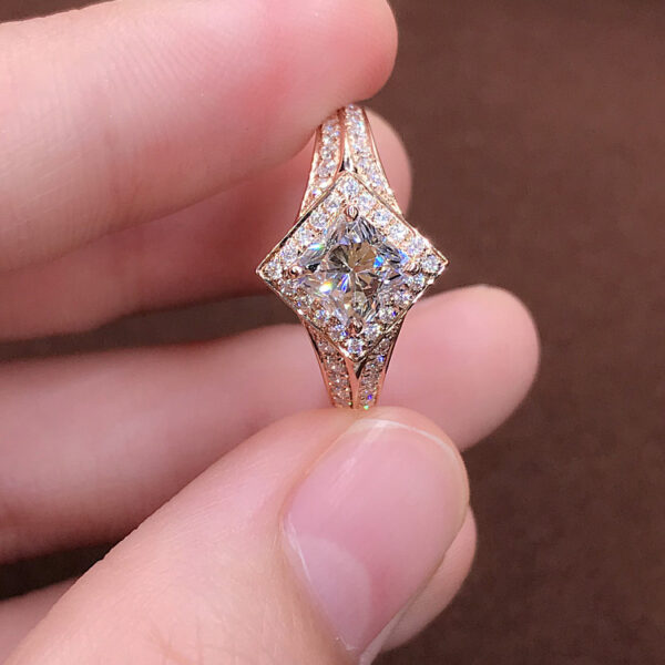 Princess Cut Forever One Moissanite Engagement Ring - Image 5