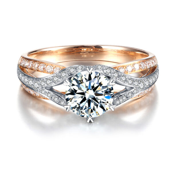 Twisted Round Diamond Engagement Ring - Image 2