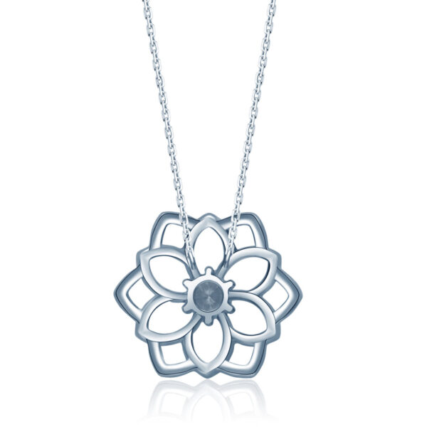 Shining Flower Round Shape Gold Diamond Necklace - Image 3