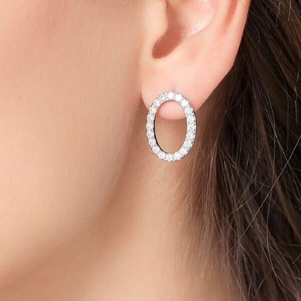 Circle Round Lab Grown Diamond Earrings - Image 4