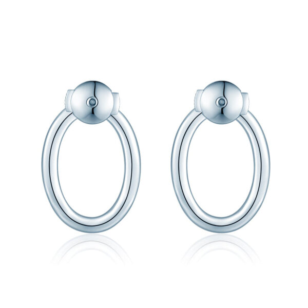 Circle Round Lab Grown Diamond Earrings - Image 3