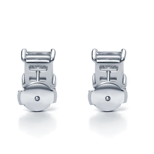 2ct Princess Cut Diamond Stud Earrings - Image 3