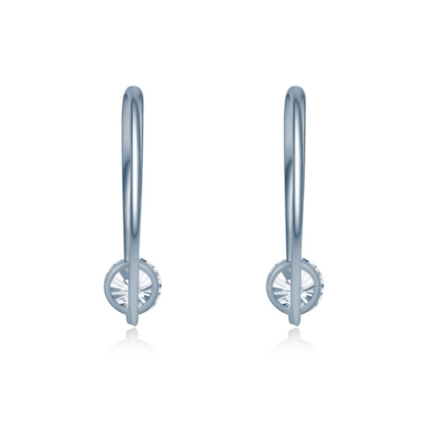 2 Carat Round Hook Lab Grown Diamond Earrings - Image 3