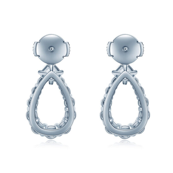 Round Cut Chandelier Drop Earrings - Image 3