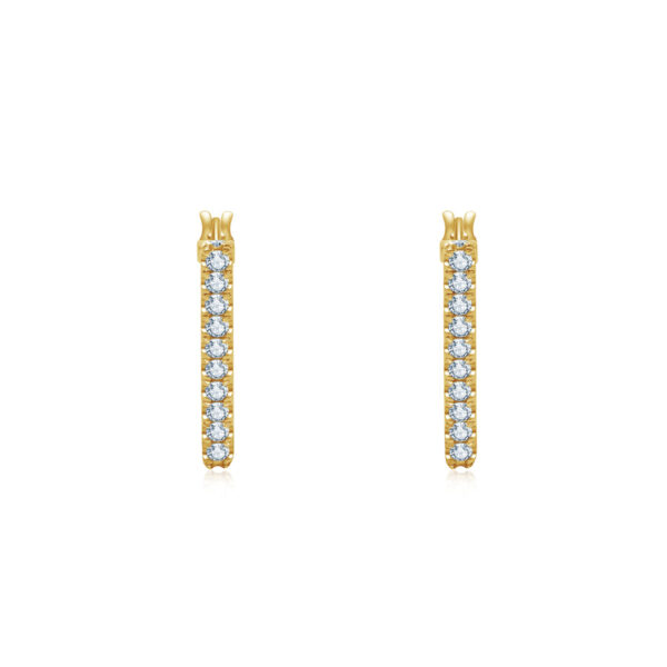 14K Gold Lab Grown Diamond Triangle Hoop Earrings for Women - Image 3