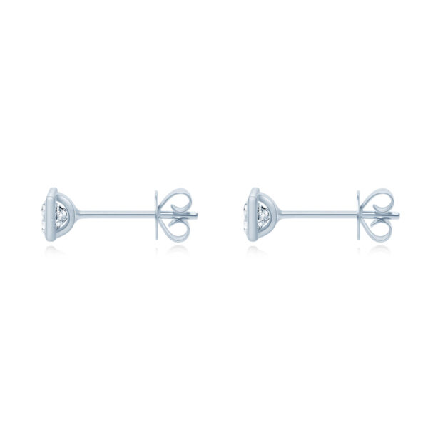 14k Princess Shape Diamond Stud Earrings GIA IGI - Image 2