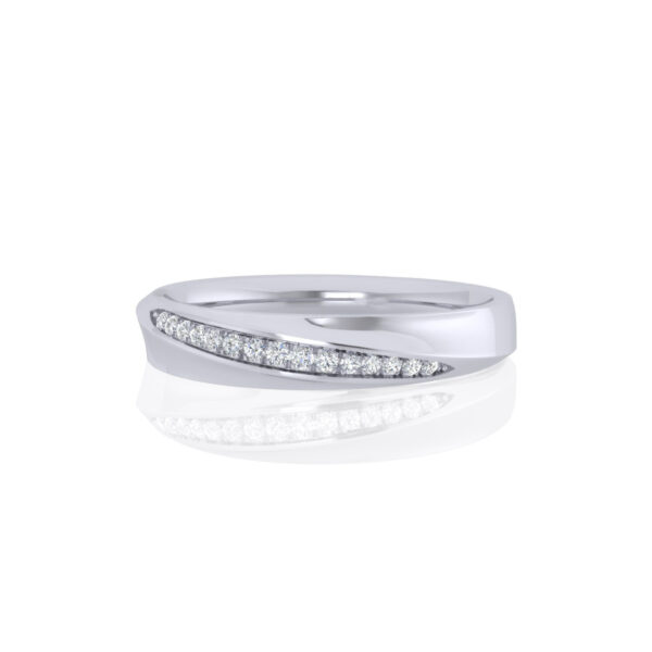 Half Eternity Round Diamond Ring 14K White Gold - Image 2