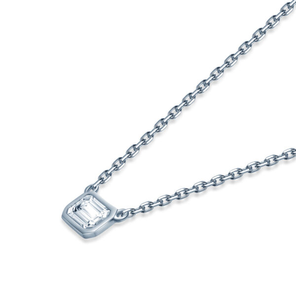 Bezel Solitaire Lab Grown Diamond Necklace - Image 2