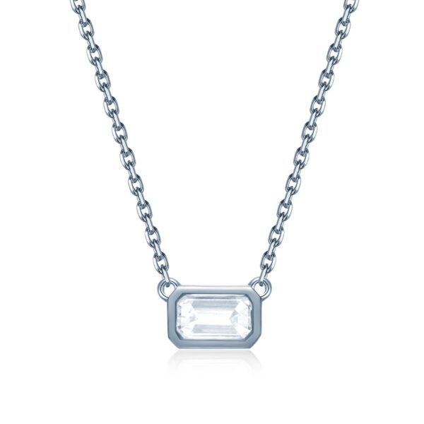 Bezel Solitaire Lab Grown Diamond Necklace - Image 3