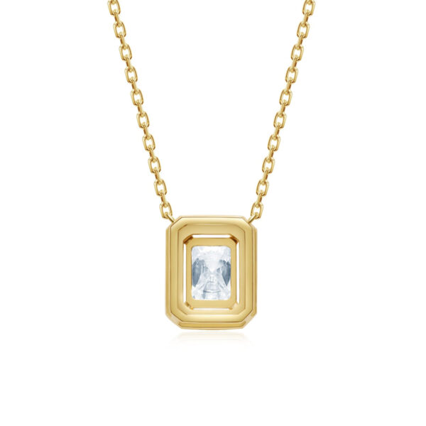 Emerald Cut Lab Grown Diamond Halo Pendants - Image 3