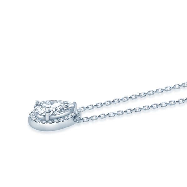 Halo Pear Shape Diamond Pendant - Image 2