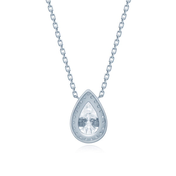 Halo Pear Shape Diamond Pendant - Image 3