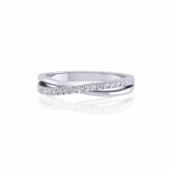 Sweet Diamonds Double Ring in 14k White Gold - Image 2