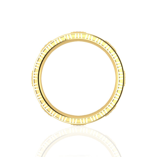 14K Gold Bezel Set Round Diamond Station Fashion Ring - Image 4