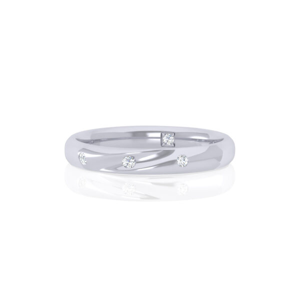 lab grown Diamond Set 14ct White Gold 3mm Wedding Ring - Image 2